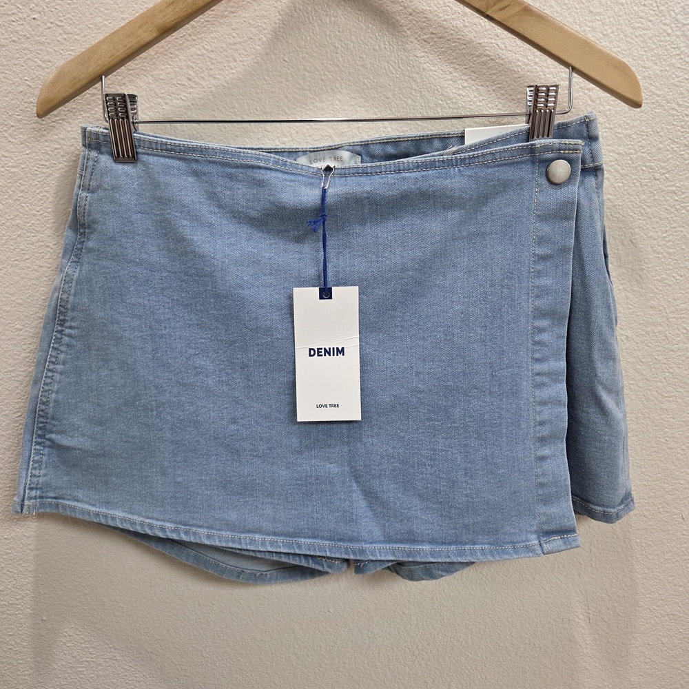 Light Blue Denim Skort